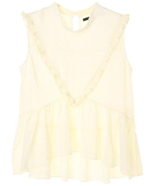 YECCA VECCA（イェッカヴェッカ）の「・フリルノースリーブブラウス（シャツ/ブラウス・レディース・ホワイト/イエロー/ブルー/ブラック・FREE）」の6枚目の写真