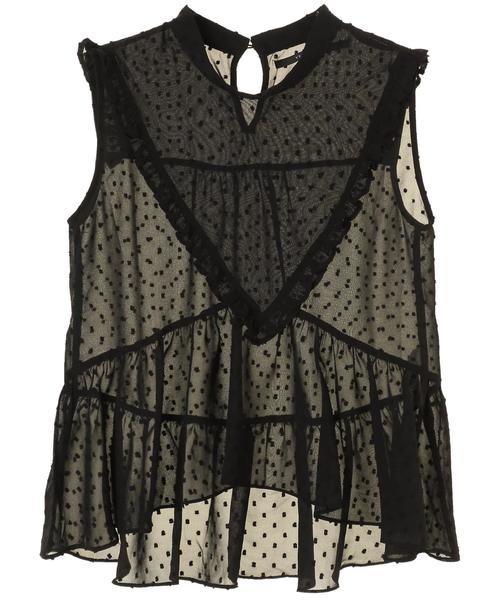 YECCA VECCA（イェッカヴェッカ）の「・フリルノースリーブブラウス（シャツ/ブラウス・レディース・ホワイト/イエロー/ブルー/ブラック・FREE）」の5枚目の写真