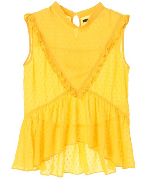 YECCA VECCA（イェッカヴェッカ）の「・フリルノースリーブブラウス（シャツ/ブラウス・レディース・ホワイト/イエロー/ブルー/ブラック・FREE）」の7枚目の写真