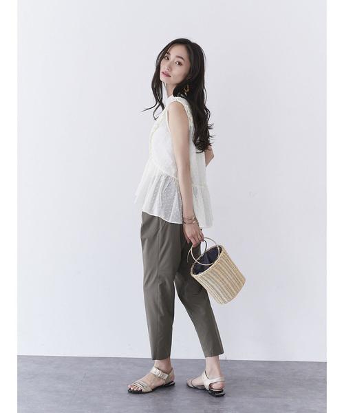 YECCA VECCA（イェッカヴェッカ）の「・フリルノースリーブブラウス（シャツ/ブラウス・レディース・ホワイト/イエロー/ブルー/ブラック・FREE）」の9枚目の写真