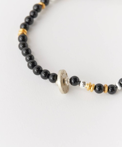 Akashic Tree(アカシックツリー)の「AkashicTree / アカシックツリー NATURAL STONE(ONYX) BRACELET メンズ 夏物 夏服(ブレスレット・メンズ・ブラック・FREE)」の7枚目の写真