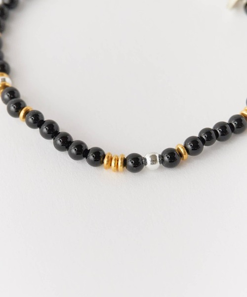 Akashic Tree(アカシックツリー)の「AkashicTree / アカシックツリー NATURAL STONE(ONYX) BRACELET メンズ 夏物 夏服(ブレスレット・メンズ・ブラック・FREE)」の8枚目の写真