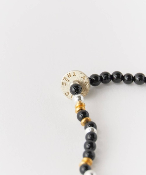 Akashic Tree(アカシックツリー)の「AkashicTree / アカシックツリー NATURAL STONE(ONYX) BRACELET メンズ 夏物 夏服(ブレスレット・メンズ・ブラック・FREE)」の9枚目の写真