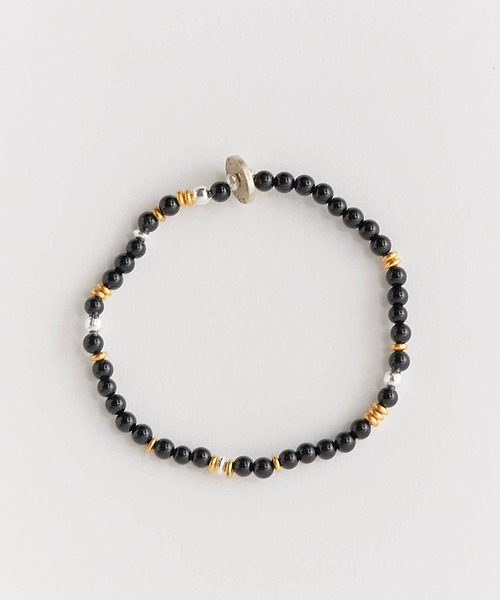 Akashic Tree(アカシックツリー)の「AkashicTree / アカシックツリー NATURAL STONE(ONYX) BRACELET メンズ 夏物 夏服(ブレスレット・メンズ・ブラック・FREE)」の4枚目の写真