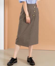 green label relaxing | FM チェック ラップ タイト スカート(スカート)