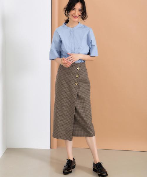 green label relaxing（グリーンレーベルリラクシング）の「FM チェック ラップ タイト スカート（スカート・レディース・その他1・36/38）」の3枚目の写真