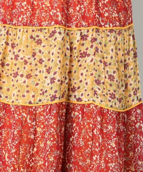 LOWRYS FARM(ローリーズファーム)の「ハナガラティアードスカート 803013(スカート・レディース・ブラウン/グリーン・FREE)」の8枚目の写真