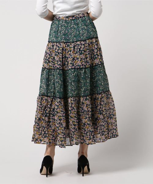 LOWRYS FARM(ローリーズファーム)の「ハナガラティアードスカート 803013(スカート・レディース・ブラウン/グリーン・FREE)」の4枚目の写真