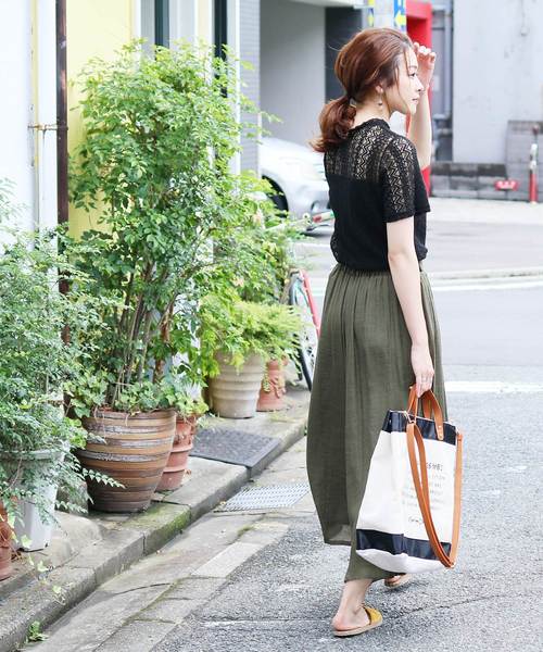 reca（レカ）の「プチハイネックシースルーレース 半袖トップス（Tシャツ/カットソー・レディース・オフホワイト/ブラック/サックスブルー/イエロー・M）」の8枚目の写真