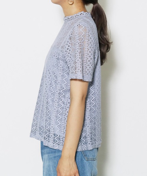 reca（レカ）の「プチハイネックシースルーレース 半袖トップス（Tシャツ/カットソー・レディース・オフホワイト/ブラック/サックスブルー/イエロー・M）」の20枚目の写真