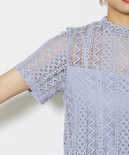 reca（レカ）の「プチハイネックシースルーレース 半袖トップス（Tシャツ/カットソー・レディース・オフホワイト/ブラック/サックスブルー/イエロー・M）」の22枚目の写真