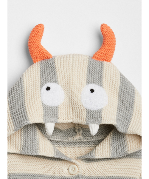 GAP（ギャップ）の「モンスター ガーター編みパーカーセーター（ニット/セーター・キッズ・ベージュ系その他・50cm/60cm/70cm/80ｃｍ/90cm）」の3枚目の写真