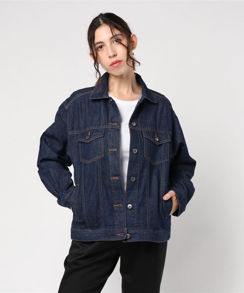 LBC（エルビーシー）の「オーバーサイズデニムジャケット（デニムジャケット・レディース・ネイビー/ブルー・M/L）」の6枚目の写真