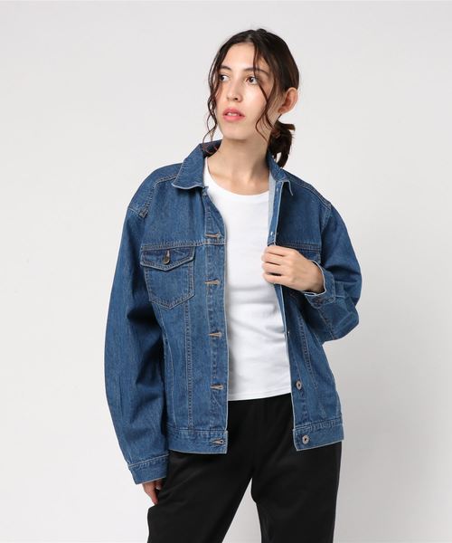 LBC（エルビーシー）の「オーバーサイズデニムジャケット（デニムジャケット・レディース・ネイビー/ブルー・M/L）」の7枚目の写真