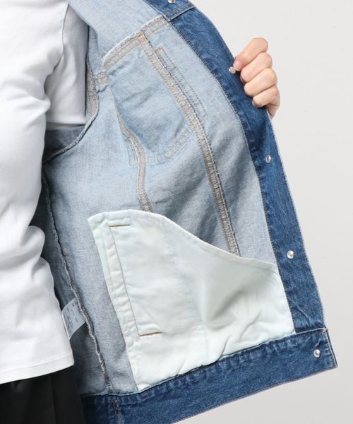 LBC（エルビーシー）の「オーバーサイズデニムジャケット（デニムジャケット・レディース・ネイビー/ブルー・M/L）」の5枚目の写真