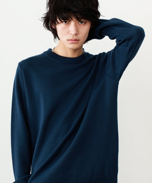 STUDIOUS（ステュディオス）の「【STUDIOUS】ミラノリブクルーネックニット（ニット/セーター・メンズ・ホワイト/ブラック/ブラウン/ブルー/レッド・1/2/3）」の4枚目の写真