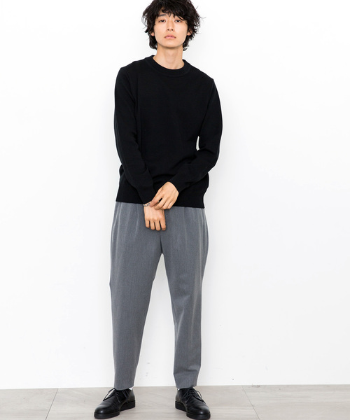 STUDIOUS（ステュディオス）の「【STUDIOUS】ミラノリブクルーネックニット（ニット/セーター・メンズ・ホワイト/ブラック/ブラウン/ブルー/レッド・1/2/3）」の8枚目の写真