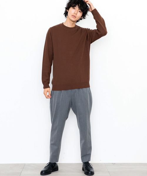 STUDIOUS（ステュディオス）の「【STUDIOUS】ミラノリブクルーネックニット（ニット/セーター・メンズ・ホワイト/ブラック/ブラウン/ブルー/レッド・1/2/3）」の10枚目の写真