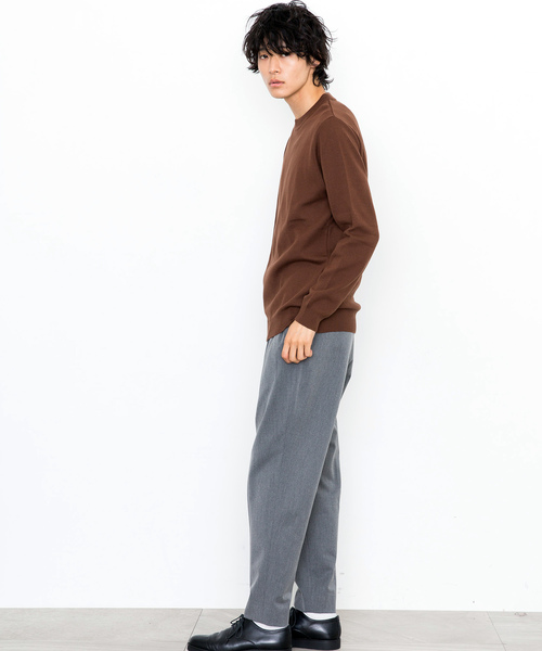 STUDIOUS（ステュディオス）の「【STUDIOUS】ミラノリブクルーネックニット（ニット/セーター・メンズ・ホワイト/ブラック/ブラウン/ブルー/レッド・1/2/3）」の11枚目の写真