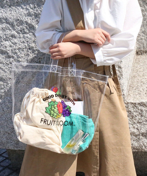 FRUIT OF THE LOOM（フルーツオブザルーム）の「＿FRUIT OF THE LOOM　CLEAR TOTE L SIZE（トートバッグ・レディース・ホワイト・FREE）」の10枚目の写真