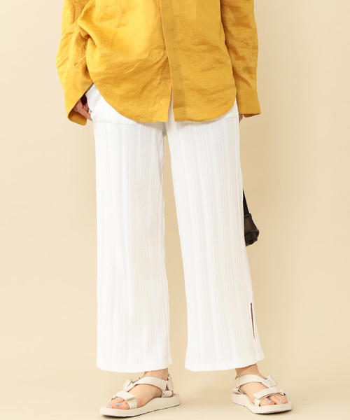 BEAUTY&YOUTH UNITED ARROWS（ビューティーアンドユースユナイテッドアローズ）の「【WEB限定】by※∴ リブジャカードスリットワイドパンツ -手洗い可能-о（その他パンツ・レディース・オフホワイト/オリーブ/ブラック・FREE）」の16枚目の写真