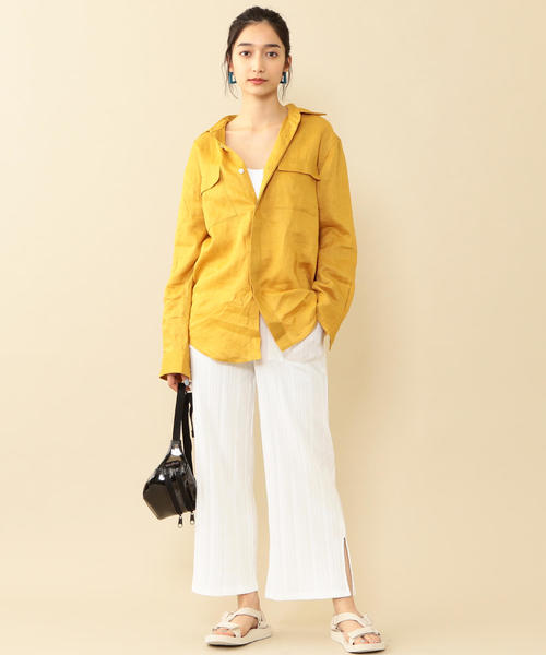 BEAUTY&YOUTH UNITED ARROWS（ビューティーアンドユースユナイテッドアローズ）の「【WEB限定】by※∴ リブジャカードスリットワイドパンツ -手洗い可能-о（その他パンツ・レディース・オフホワイト/オリーブ/ブラック・FREE）」の17枚目の写真