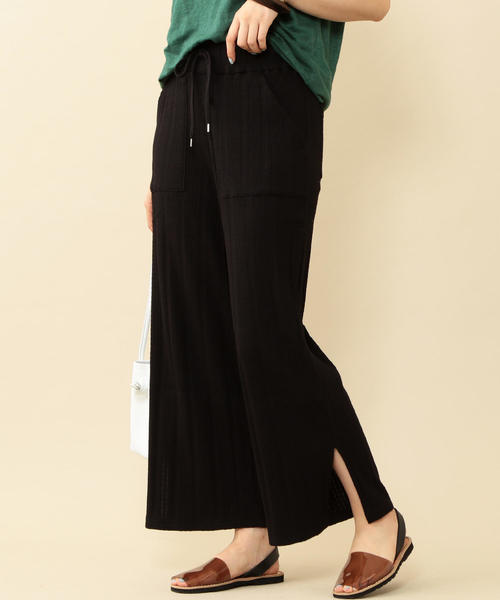 BEAUTY&YOUTH UNITED ARROWS（ビューティーアンドユースユナイテッドアローズ）の「【WEB限定】by※∴ リブジャカードスリットワイドパンツ -手洗い可能-о（その他パンツ・レディース・オフホワイト/オリーブ/ブラック・FREE）」の10枚目の写真