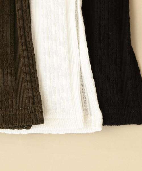 BEAUTY&YOUTH UNITED ARROWS（ビューティーアンドユースユナイテッドアローズ）の「【WEB限定】by※∴ リブジャカードスリットワイドパンツ -手洗い可能-о（その他パンツ・レディース・オフホワイト/オリーブ/ブラック・FREE）」の9枚目の写真