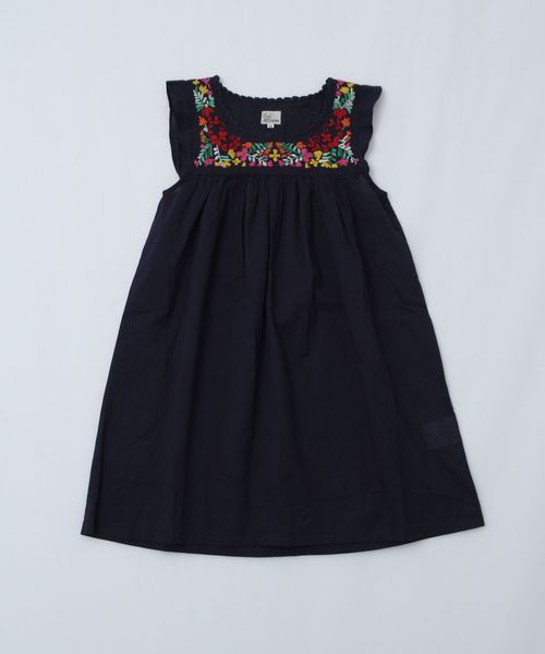 coen（コーエン）の「【KIDS】【Market】フラワー刺繍ノースリーブワンピース（ワンピース・キッズ・ホワイト/ネイビー・LARGE/MEDIUM/SMALL）」の2枚目の写真