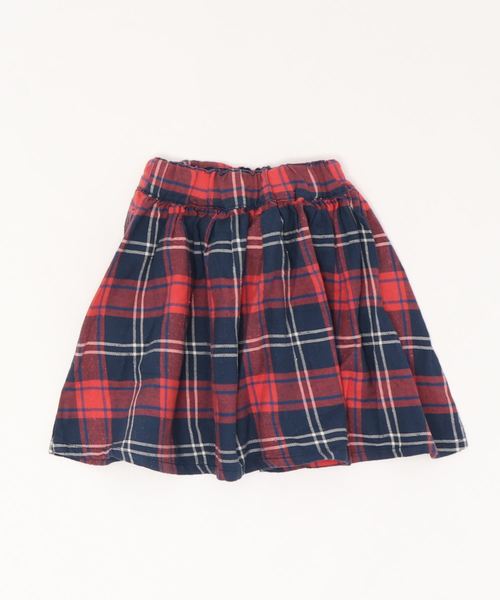 RUGGEDWORKS（ラゲッドワークス）の「ガールズネップ混チェック　ギャザーネルスカート（スカート・キッズ・レッド/ネイビー・150cm/110cm/100cm/120cm/130cm/140cm/90㎝/80ｃｍ）」の3枚目の写真