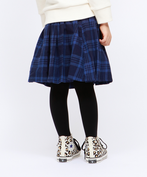 RUGGEDWORKS（ラゲッドワークス）の「ガールズネップ混チェック　ギャザーネルスカート（スカート・キッズ・レッド/ネイビー・150cm/110cm/100cm/120cm/130cm/140cm/90㎝/80ｃｍ）」の4枚目の写真