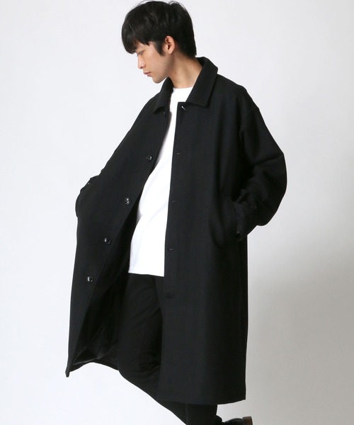 Lazar(ラザル)の「オーバーサイズ ウール チェスターコート/ステンカラーコート/バルカラーコート/ロングコート(チェスターコート・メンズ・グレー/グリーン/ベージュ/ブラウン系その他/ブラック系その他/グレー系その他/アッシュグレー/ブラック/グレー系その他2/ブラウン系その他2/ブラック系その他2・M/L/LARGE/MEDIUM/L size/M size)」の3枚目の写真