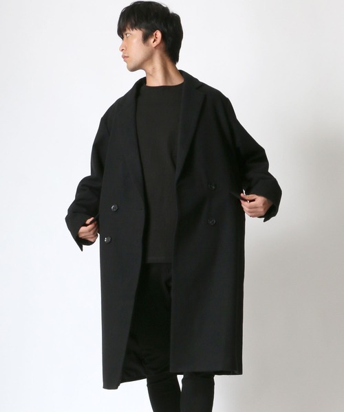 Lazar(ラザル)の「オーバーサイズ ウール チェスターコート/ステンカラーコート/バルカラーコート/ロングコート(チェスターコート・メンズ・グレー/グリーン/ベージュ/ブラウン系その他/ブラック系その他/グレー系その他/アッシュグレー/ブラック/グレー系その他2/ブラウン系その他2/ブラック系その他2・M/L/LARGE/MEDIUM/L size/M size)」の2枚目の写真