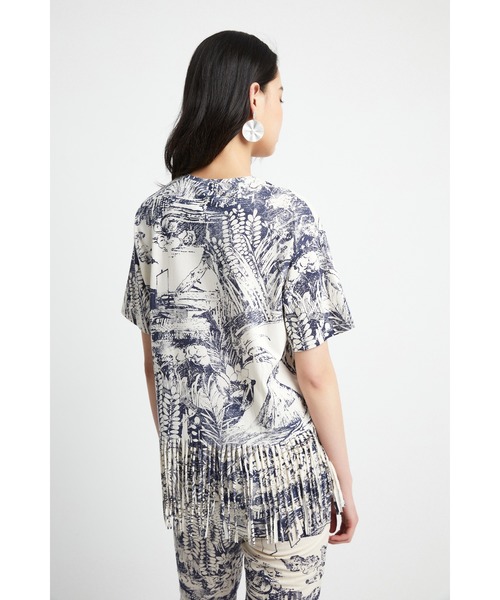 Desigual(デシグアル)の「裾フリンジ付き半袖シャツ(Tシャツ/カットソー・レディース・ホワイト・M/2L/L/S/SS)」の4枚目の写真