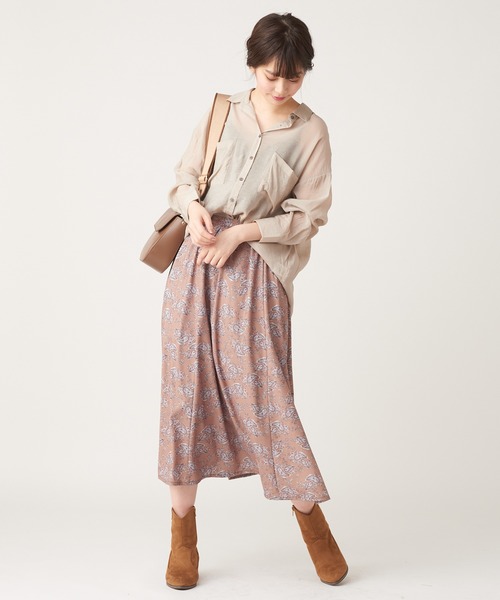 natural couture(ナチュラルクチュール)の「ペイズリー落ち感ギャザースカート(スカート・レディース・ブラウン系その他/グリーン系その他/ピンク系その他・FREE)」の5枚目の写真