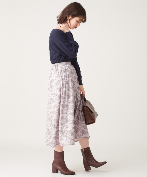 natural couture(ナチュラルクチュール)の「ペイズリー落ち感ギャザースカート(スカート・レディース・ブラウン系その他/グリーン系その他/ピンク系その他・FREE)」の13枚目の写真