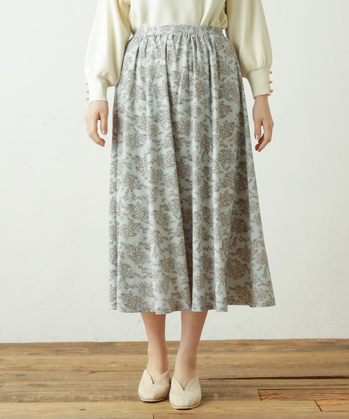 natural couture(ナチュラルクチュール)の「ペイズリー落ち感ギャザースカート(スカート・レディース・ブラウン系その他/グリーン系その他/ピンク系その他・FREE)」の16枚目の写真
