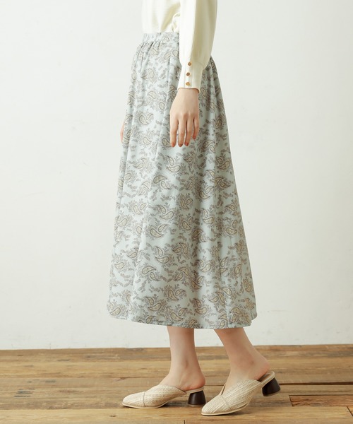 natural couture(ナチュラルクチュール)の「ペイズリー落ち感ギャザースカート(スカート・レディース・ブラウン系その他/グリーン系その他/ピンク系その他・FREE)」の17枚目の写真