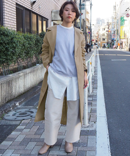 tiptop（ティップトップ）の「バックプリーツロングトレンチコート（トレンチコート・レディース・ベージュ/ブラウン/グレイッシュベージュ・FREE）」の4枚目の写真