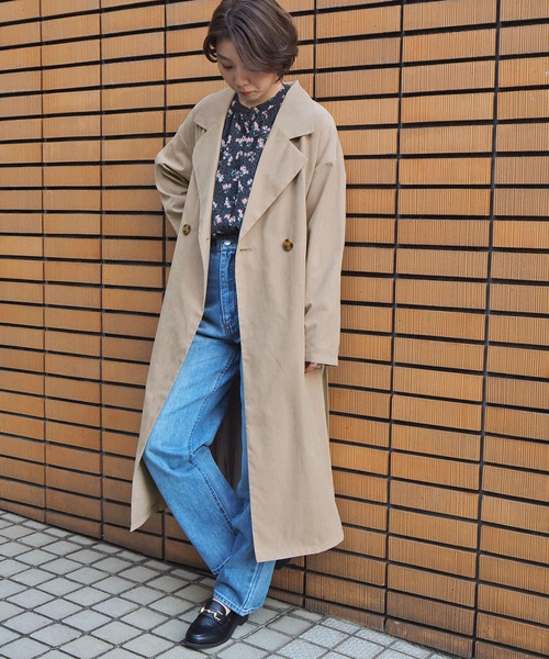 tiptop（ティップトップ）の「バックプリーツロングトレンチコート（トレンチコート・レディース・ベージュ/ブラウン/グレイッシュベージュ・FREE）」の13枚目の写真