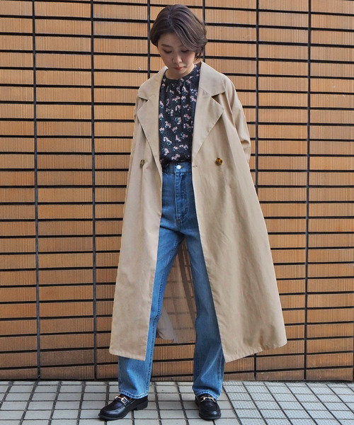 tiptop（ティップトップ）の「バックプリーツロングトレンチコート（トレンチコート・レディース・ベージュ/ブラウン/グレイッシュベージュ・FREE）」の14枚目の写真