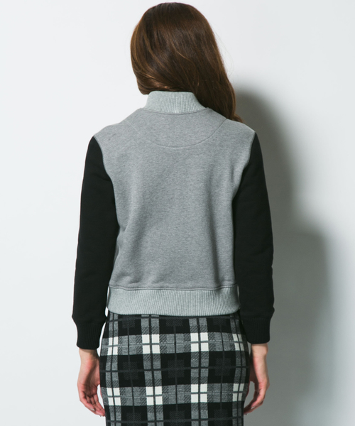 【23区】スタジャン スタジャン a.p.o.v. フェルトワッペン＆フレイム刺繍アーム合成皮革