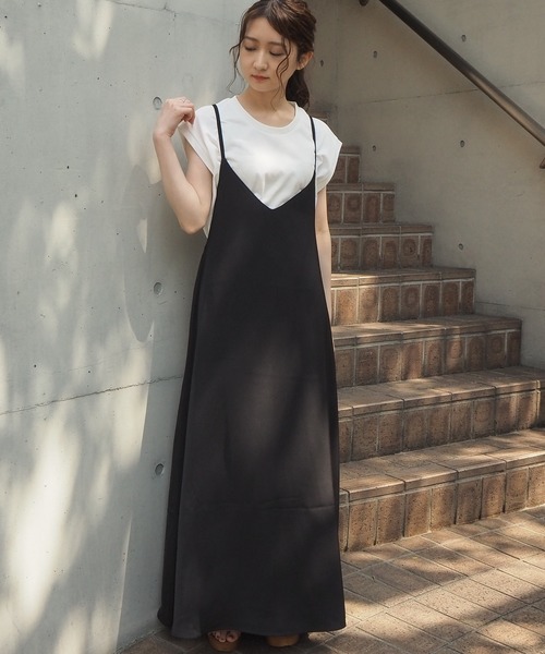 新品タグ付試着のみ♡かぐれ ピンタックキャミワンピース BLACK かぐれ（カグレ）の「ピンタックキャミワンピース（ワンピース