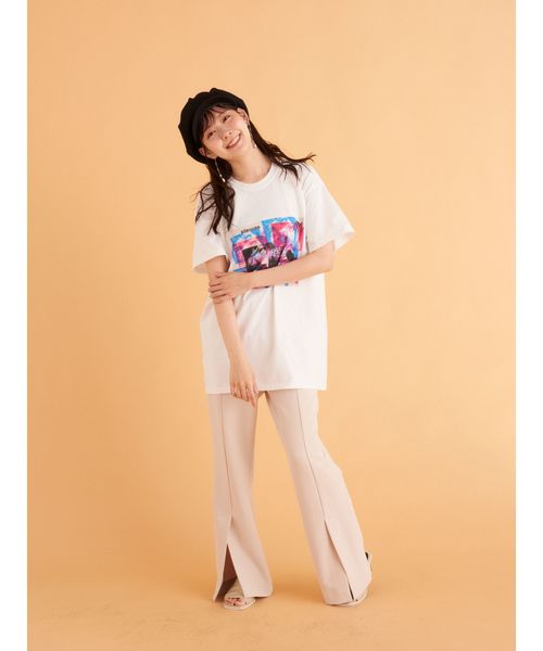 Now me. by NYLON JAPAN（ナウミーバイナイロンジャパン）の「cold turkey Tシャツ（Tシャツ/カットソー・レディース・ホワイト/ブラック・MEDIUM/LARGE）」の5枚目の写真