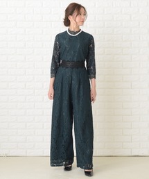 花柄レースオールインワン・パンツドレス