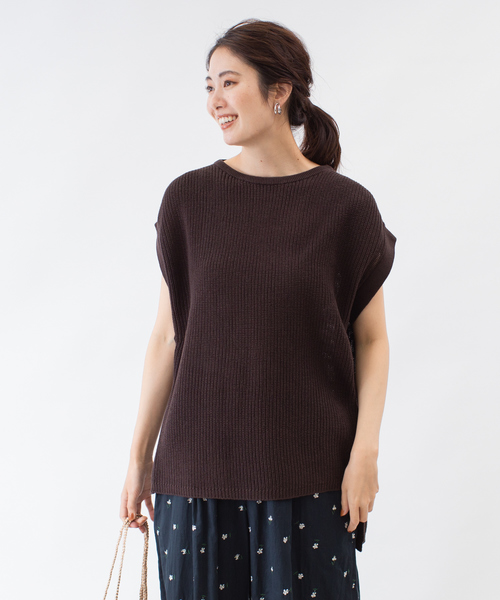 collex（コレックス）の「ギマ加工ニットプルオーバー（ニット/セーター・レディース・ブラウン/オレンジ・フリー）」の2枚目の写真