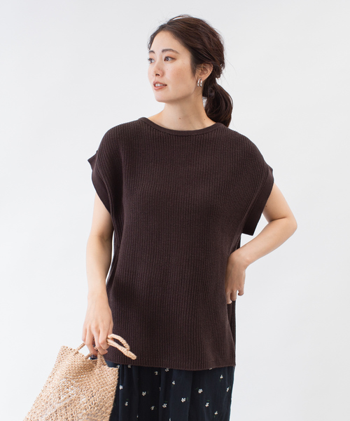 collex（コレックス）の「ギマ加工ニットプルオーバー（ニット/セーター・レディース・ブラウン/オレンジ・フリー）」の5枚目の写真