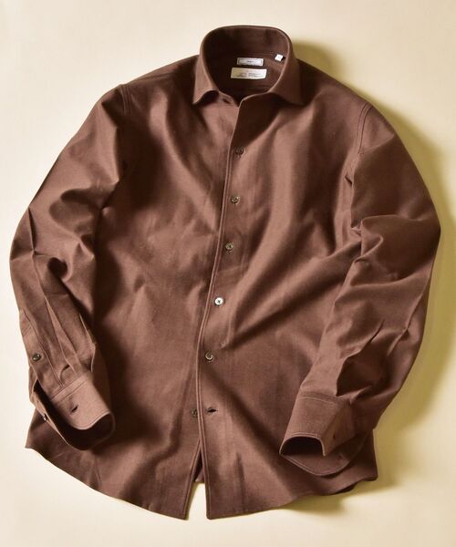 ジャージ ワンピースカラー Ships シップス のファッション テレワーク対応可能 セール ネル ジャージ Albini社製生地 Sd シャツ シャツ ブラウス