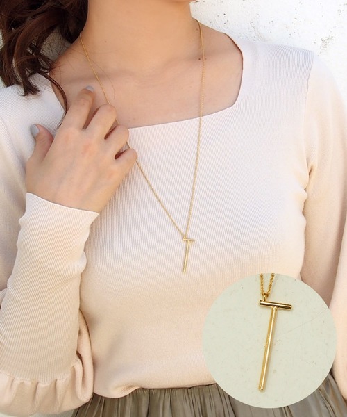 SALON（サロン）の「【 SALON / サロン 】 オリジナル手書き風イニシャルロングネックレス ★（ネックレス・レディース・A/C/E/H/K/N/R/S/T/Y/M・FREE）」の10枚目の写真