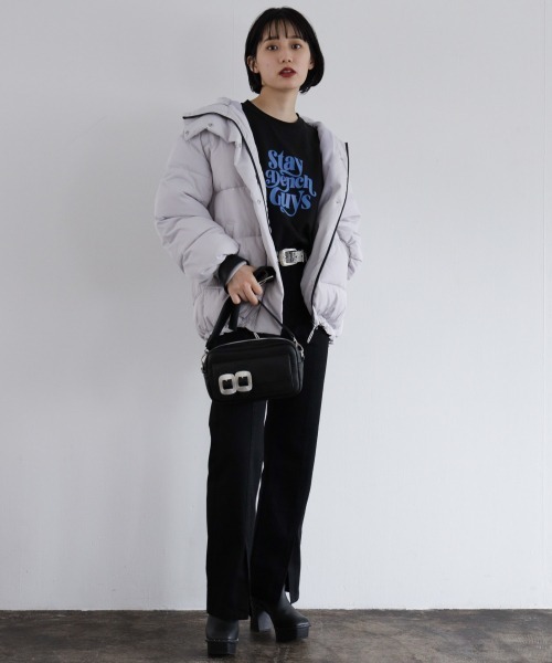 PAGEBOY（ページボーイ）の「【蓄熱効果】Ecoエアコンダウンフードブルゾン（ブルゾン・レディース・ブラック/ダークブラウン/オフホワイト/グレイッシュベージュ・SMALL/MEDIUM）」の11枚目の写真